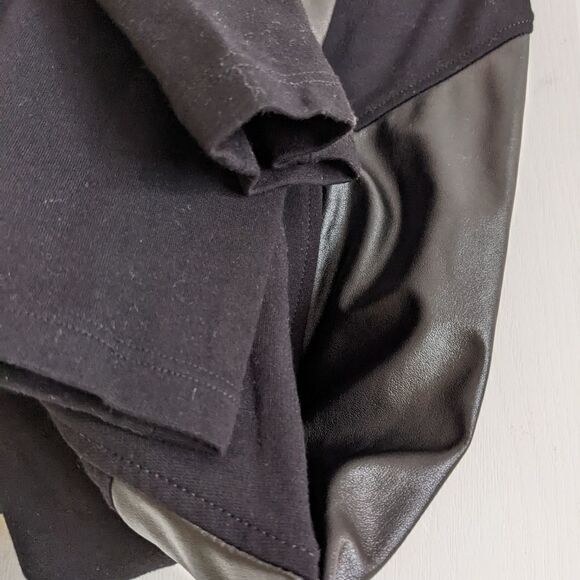 Bcbgmaxazria mari faux leather panel black leggings size small @W - Picture 8 of 13